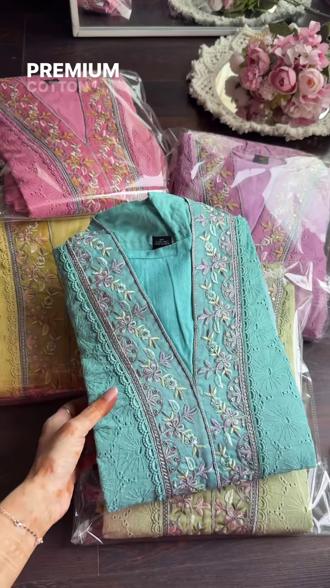 Premium Cotton Chiffon Pakistani Suit in Pink – Embroidered Ethnicwear Set for Women - Image 3