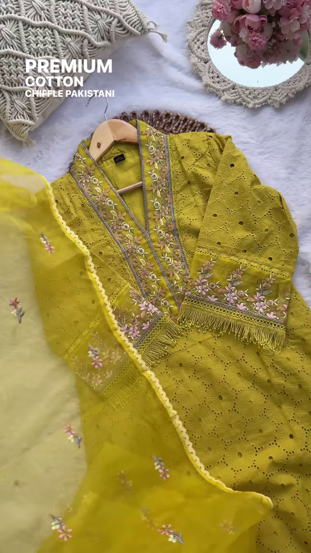 Premium Cotton Chiffon Pakistani Suit in Pink – Embroidered Ethnicwear Set for Women - Image 2