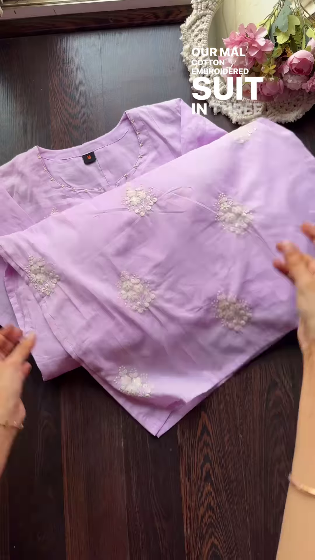 Pastel Embroidered Mulcotton Kurtas – Floral Ethnicwear in Yellow, Lavender & Light Green - Image 3