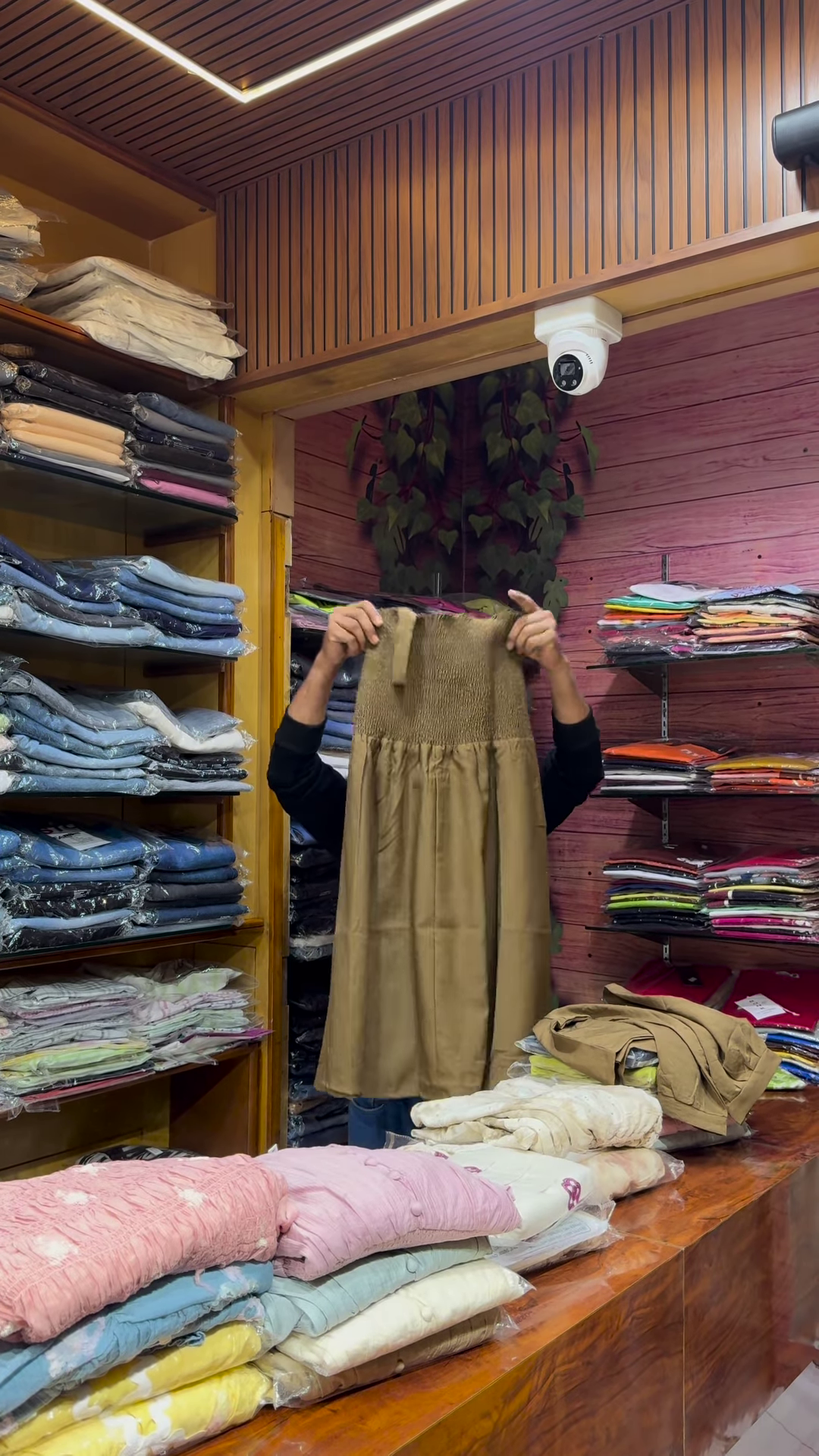 Black Floral Printed Button-Front Dress with Long Sleeves for Women - Image 9