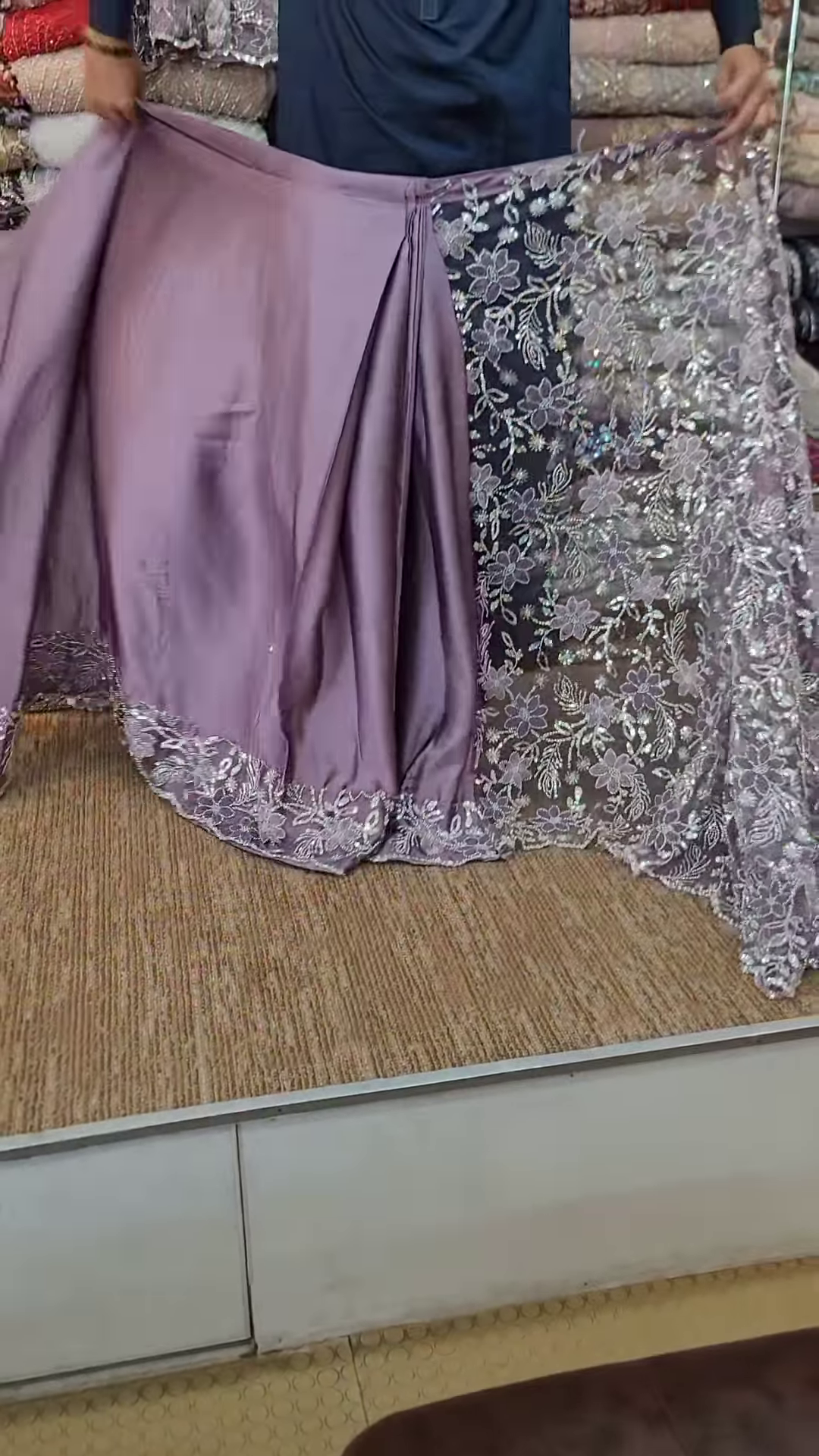 Elegant Mustard Yellow Floral Organza Saree with Hand-Embellished Scalloped Borders - Image 2