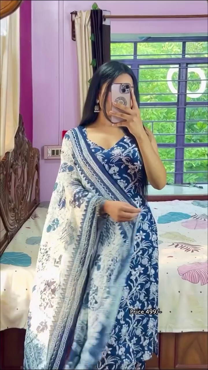 Bottle Green Georgette Kurta with Heavy Cream Thread Embroidery and Matching Dupatta - Elegant Ethnic Ensemble - Image 5