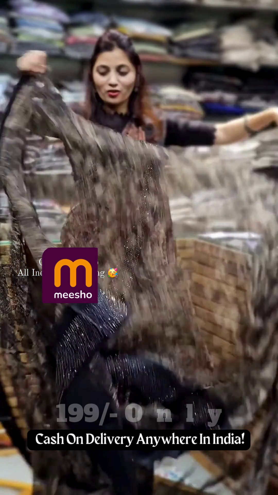 Contemporary Earth-Tone Printed Saree with Shimmering Sequin Border – Modern Ethnic Wear for Women - Image 2