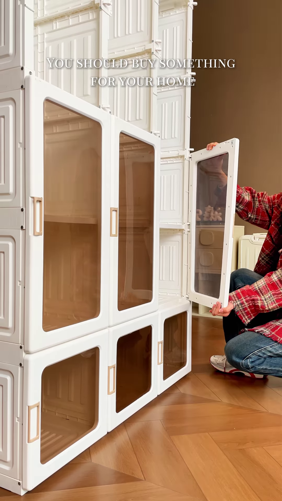 Multi-Level Modular Transparent Home Storage Organizer - Large Capacity Portable Wardrobe Cabinet - Image 2