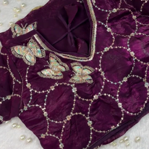 Grand Plum Ensemble with Butterfly Sequin Artistry