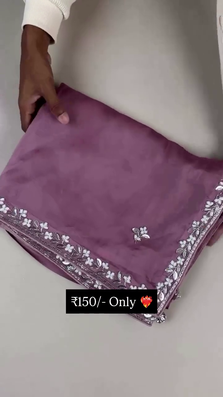 Lavender Mist Silk Saree with Gota Patti Artistry - Image 2
