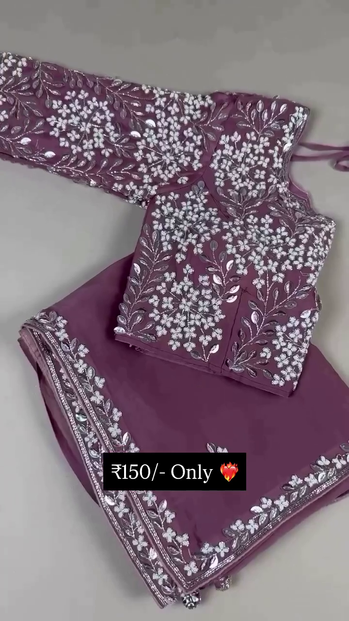 Lavender Mist Silk Saree with Gota Patti Artistry